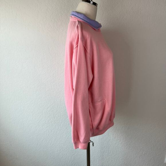 Vintage Y2K Pastel Collared Sweatshirt Royal Caribbean Cruise Wear size XL Pink - Picture 12 of 13